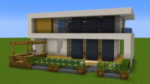 Майнкрафт - Как построить современный домик у бассейна. Minecraft