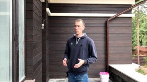 Планкен из лиственницы на комбинированном фасаде