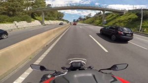 HONDA NC700X TOP SPEED RUN - 6th gear REV LIMITER