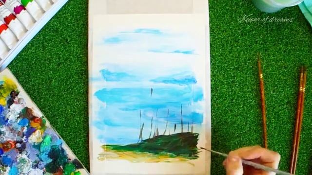 Пейзаж Шуховской башни на Оке. Пошаговое рисование для начинающих