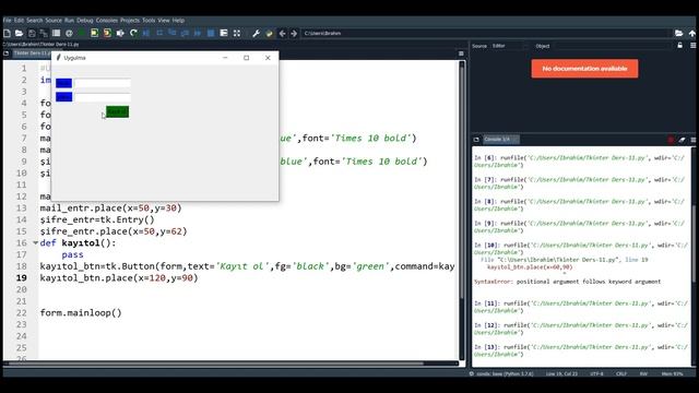 Tkinter Dersleri -11- Kullanıcı Girişi Uygulaması смотреть онлайн