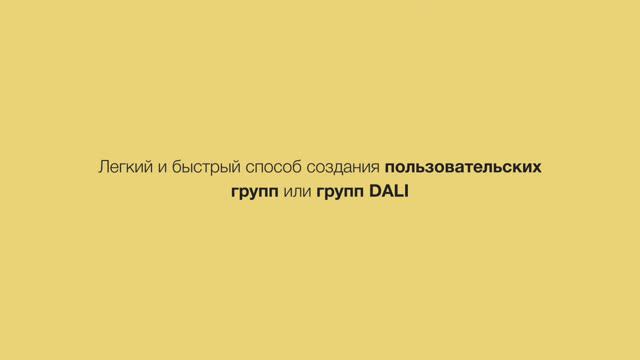 SYNERGY Создание пользовательских групп или групп DALI