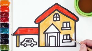 Рисуем и раскашиваем домик с блесками! \\ Рисование для девочек! Давайте рисовать  вместе!