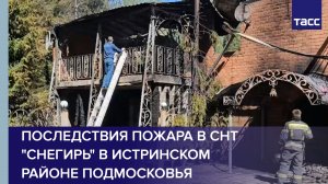 Последствия пожара в СНТ "Снегирь" в Истринском районе Подмосковья