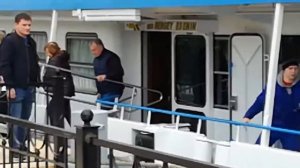 Теплоход"Сергей Есенин" впервые пришвартовался в Киришах.