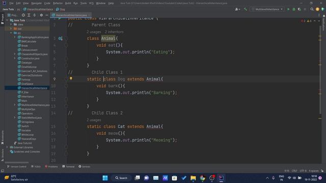 Java Tutorial For Beginners - Hierarchical Inheritance in Java смотреть онлайн
