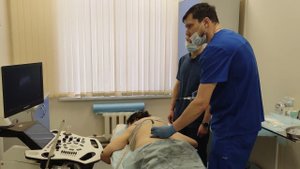 Подготовка к блокаде позвоночника под контролем УЗИ в Медгарде Тольятти.Лечение боли.Алголог Леонов.