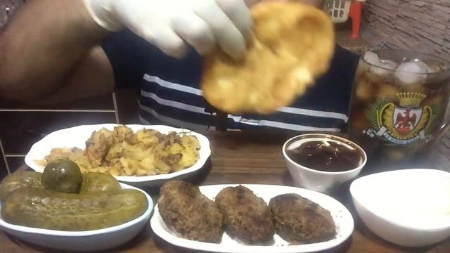 ASMR | MUKBANG | Beef ? Cutlets | Fried Potatoes ? | Cheese ? Pirozhki | Pickled Cucumber ?