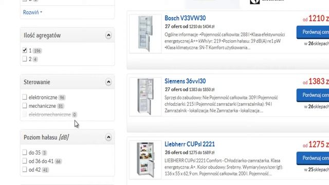 Как выбирать товары товары на сайте Nakaut.pl на примере холодильника смотреть онлайн