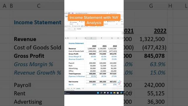 Excel Tips: Income Statement Analysis