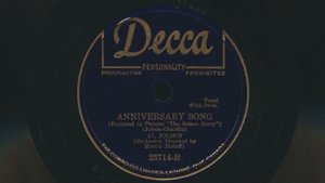 1946 AL JOLSON Anniversary Song - The Jolson Story - 78 RPM Record