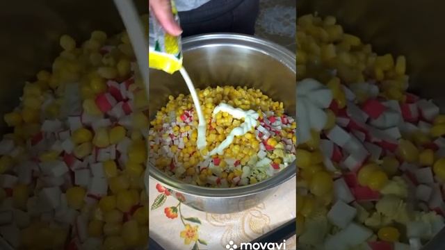 Крабовый салат/салат из крабовых палочек #салаты#салатынановыйгод #салатрецепт #рецептысалатов #еда