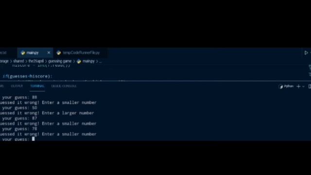 Best python project #python #guessinggame