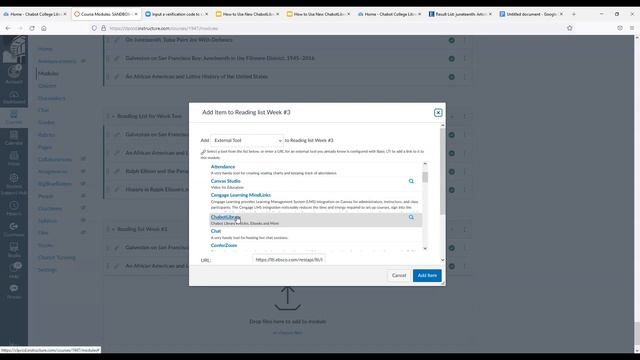 How To Use ChabotLibrary LTI To Create Reading Lists In Canvas
