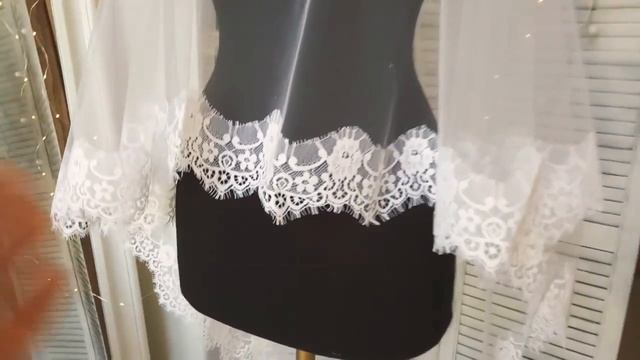 Длинная свадебная фата с кружевом купить 3 метра