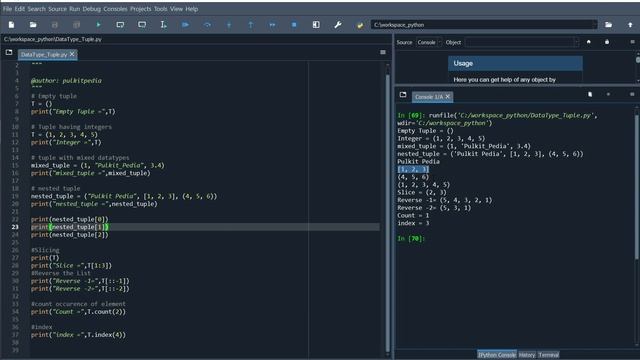 Python Data Type (How define Tuple in python). Pulkit Pedia!