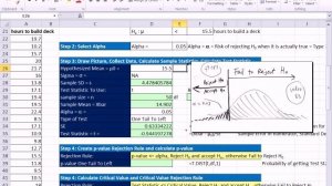 Excel 2010 Statistics 83: 1 Tail Left t Distribution Mean Hypothesis Testing P-value Critical Value