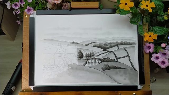 Английский пейзаж для упаковки печенья.
