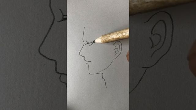 Как нарисовать лицо человека (мужчины) сбоку карандашом