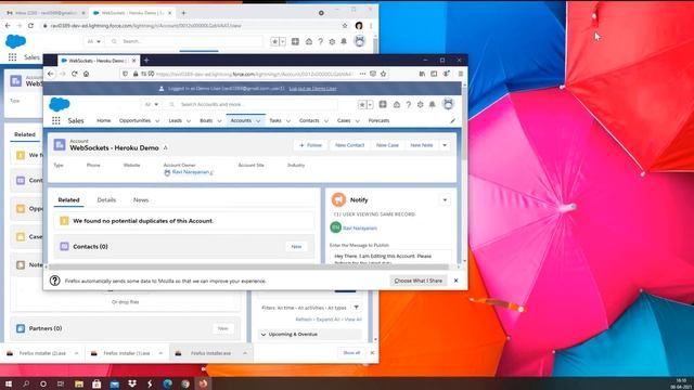 Salesforce Realtime Communication using Heroku and WebSockets