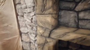 Отделка камина артбетоном