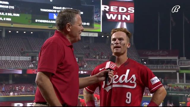 Matt McLain doused after first career walkoff for Cincinnati Reds in 9-8 comeback vs. Dodgers смотреть онлайн
