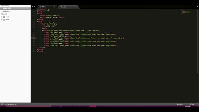 html  form with php validation and uploding code to github