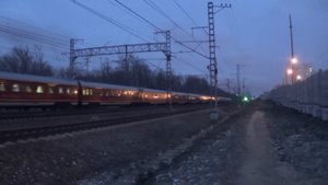 "Голубой как у Кея из Роботым Поездами" Электровоз ЧС6-022 с фирменным поездом Красная Стрела