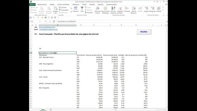Planilha que busca dados de uma página da internet смотреть онлайн