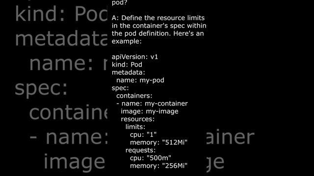 #Kubernetes Interview Question - 02 | Set Resource limits for a container in a pod