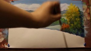 Как нарисовать поэтапно пейзаж гуашью. Подробный видео урок