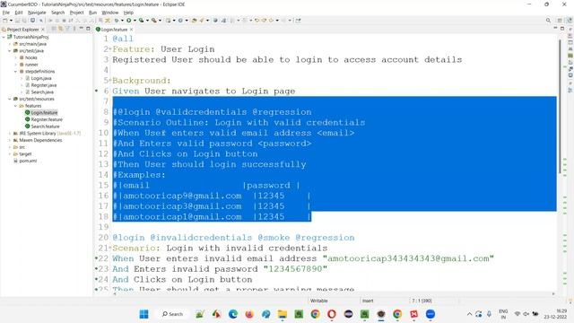 Shortcut for commenting in Feature File (Cucumber BDD - Part 49) смотреть онлайн