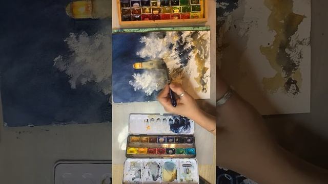 Мастеркласс. Как нарисовать маяк акварелью пошагово.