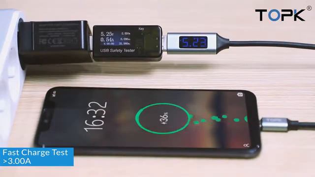 TOPK DLINE1 AC32 USB-C Cable with Volt Amp Display