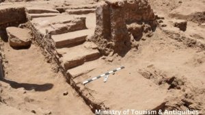 Beginning to uncover parts of the temple of Khnum Pasna Egypt