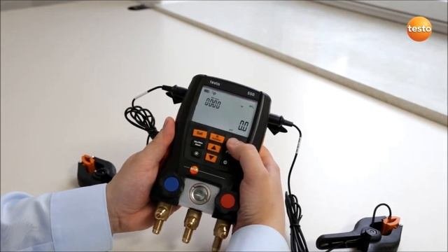 Манометрический коллектор Testo 550. Управление.  Выбор режима измерения