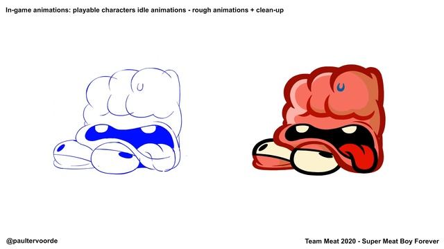 In-game animations / assets (rough & clean animations) (Super Meat Boy Forever) смотреть онлайн