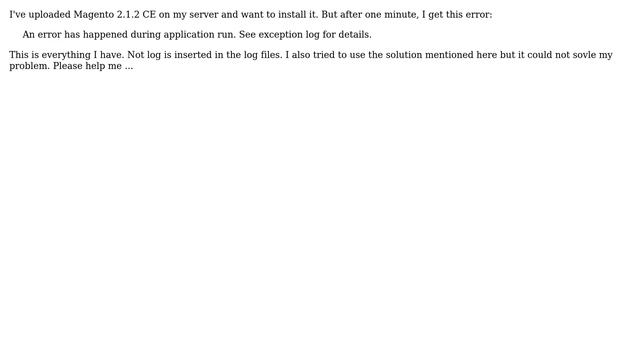 "An error has happened during application run." error while installing Magento 2.1.2 with sample... смотреть онлайн