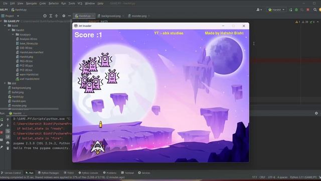 2D game making using python in 1 Hour || Make any game with Pygame || #python #2dgamesmaking #3dgam