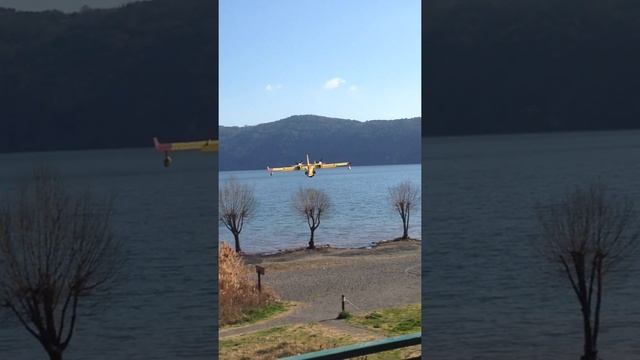 Firefighting Plane Lands in Italian Lake || ViralHog