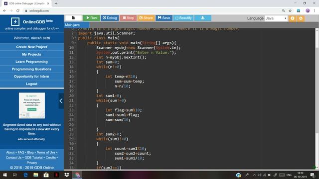 JAVA PROGRAM TO FIND NUMBER IS A MAGIC NUMBER OR NOT смотреть онлайн
