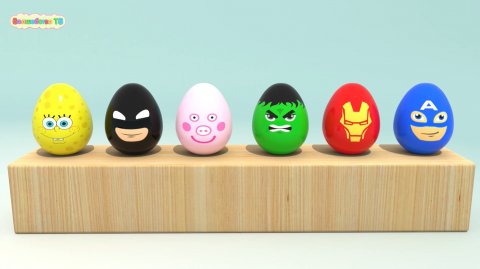 Учим цвета Яйца Супергерои Учим Цвета с Волшебной Палочкой Мультфильм Для Детей Видео для малышей