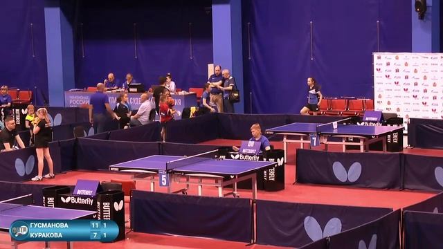 Гусманова Жасмин (211) - Куракина Алла (233). Настольный теннис. ПР до 12 лет 2023