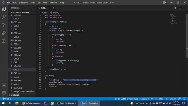 ? HTML Parser Exercise 6 Solution | Learn and Earn C Language Tutorial 2022