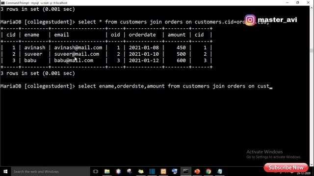 lecture 18 joins in sql   || SQL & MySQL tutorial in Hindi 2021