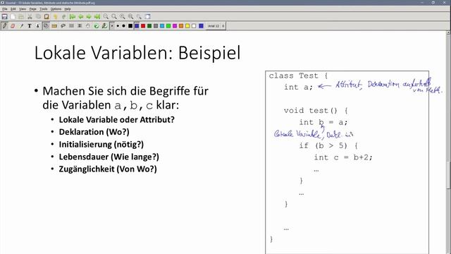 ? JAVA | Lokale Variablen, (statische) Attribute 03 - lokale Variablen vs. Attribute, Beispiel смотреть онлайн