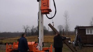 Установка железобетонных свай длинной 3м сечением 150х150