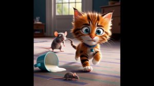 Шаловливый котёнок.