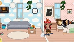 Играем в телефоне в игру Тока Вока, прикольная игра. Мне очень понравилось