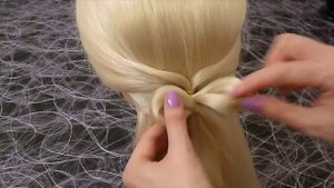 Причёска Бант из волос для средних, длинных волос. Как сделать ПРОСТО Бантик из волос